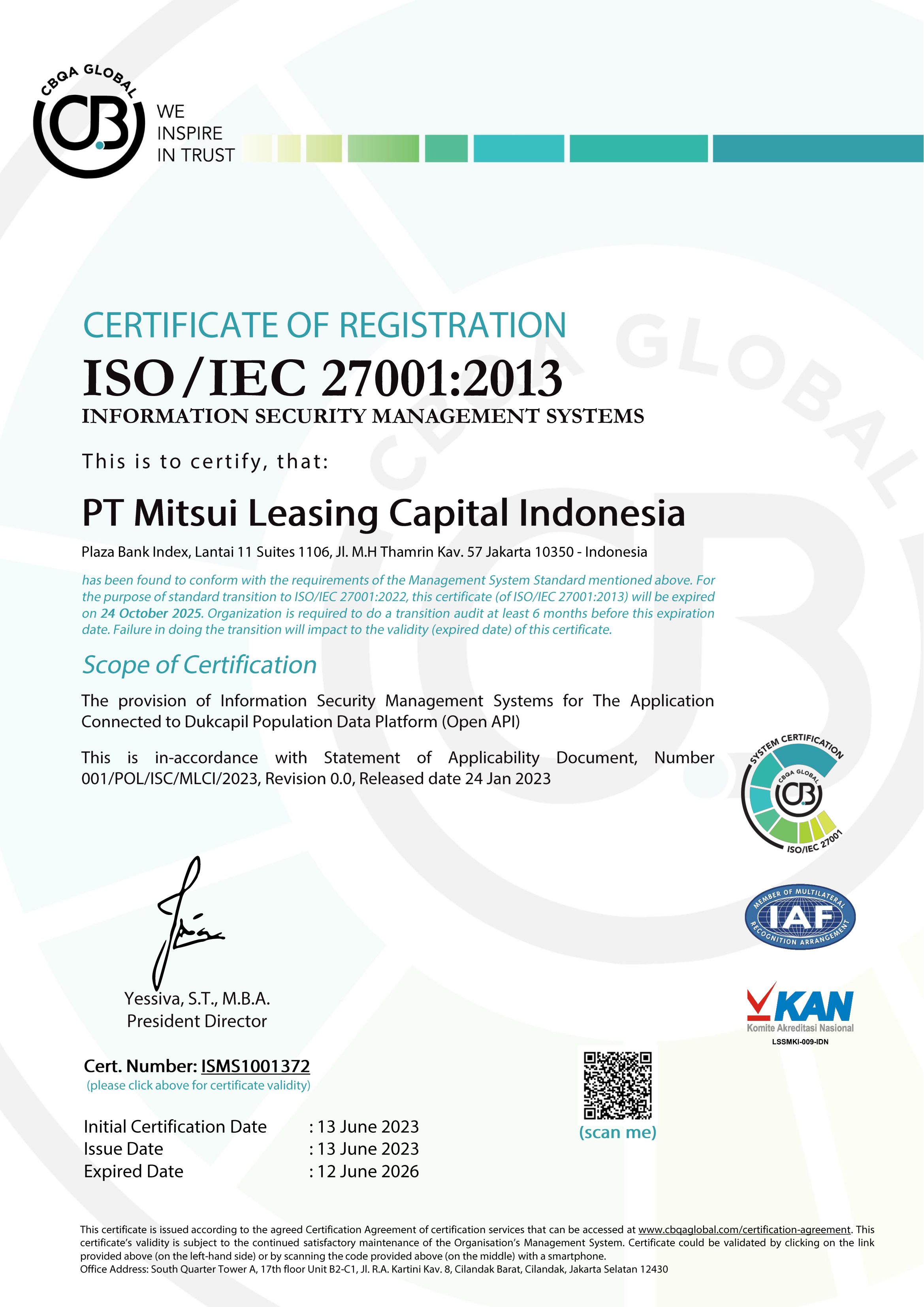 Mitsui Leasing Terapkan ISO 27001:2013-Prioritaskan Keamanan Informasi dan Kepercayaan Publik